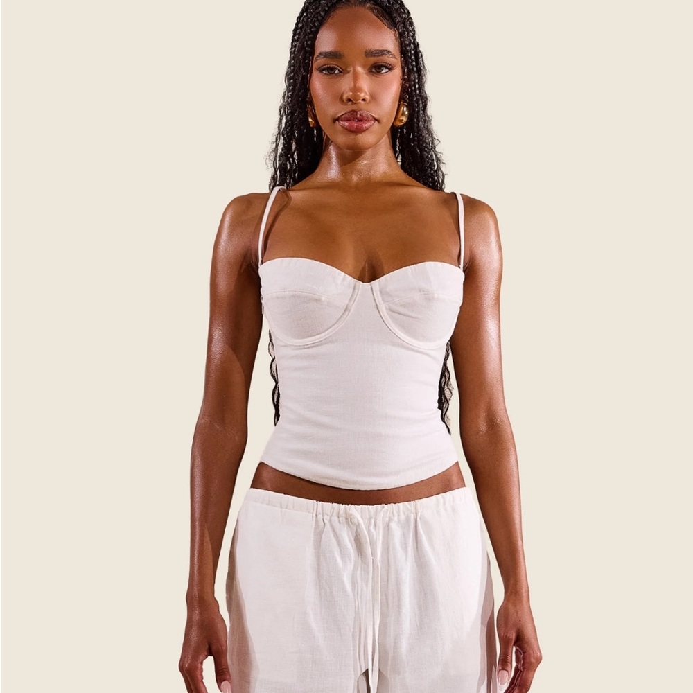 Marsthelabel White Marci Corset Bustier Top